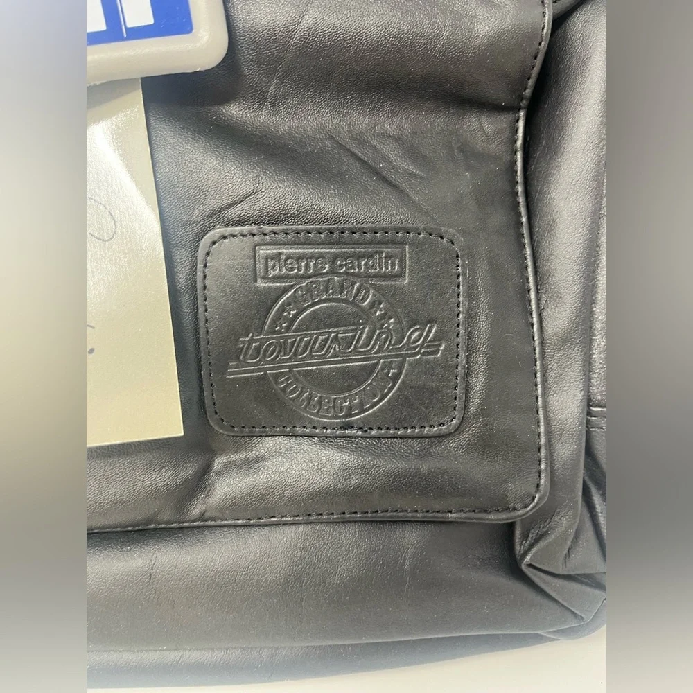 PIERRE CARDIN Leather Luggage Bag Genuine Black Grand Touring Collection VTG NWT